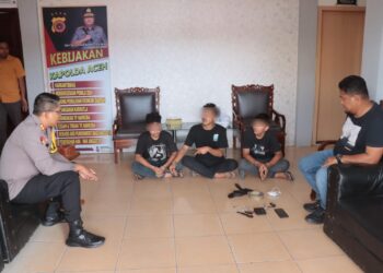 Teror Jalan Raya! Tiga Remaja di Bekuk Polres Aceh Utara Usai Lempar Kaca Mobil