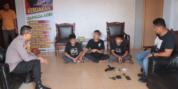 Teror Jalan Raya! Tiga Remaja di Bekuk Polres Aceh Utara Usai Lempar Kaca Mobil