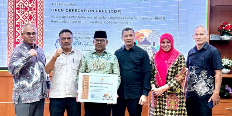 Aceh Utara Raih Penghargaan ODF, Komitmen Wujudkan Sanitasi Layak dan Cegah Stunting