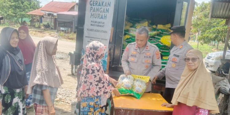 Warga Serbu Beras Murah Disediakan Polres Aceh Utara, 44 Ton Sudah Tersalurkan