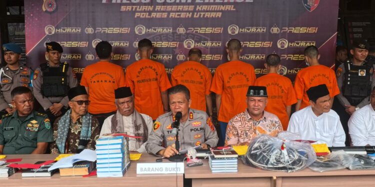 Polres Aceh Utara Bongkar Jaringan Penyebar Ajaran Millah Abraham, Enam Pria Ditangkap