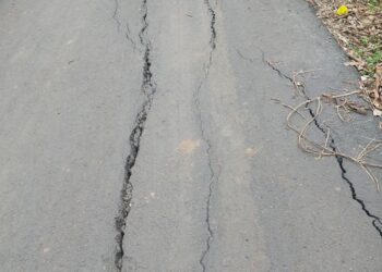 Setahun Diperbaiki, Jalan Menuju Gedung Diklat Lhokseumawe Kembali Rusak Parah