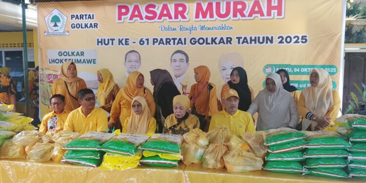 Pengurus Partai Golkar DPD 2 Kota Lhokseumawe Adakan Kegiatan Pasar Murah
