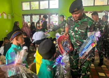 Yonkav 11/MSC Gelar Bakti Sosial dan Trauma Healing untuk Anak Korban Banjir di Bener Meriah
