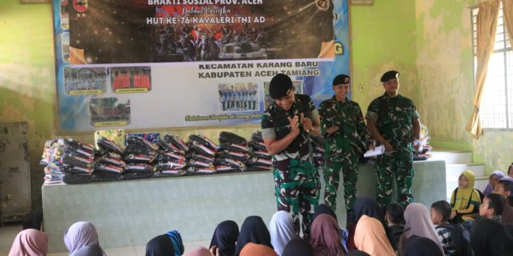 Rayakan HUT Kavaleri, Yonkav 11/MSC Tebar Harapan bagi Anak Aceh Tamiang Pascabencana